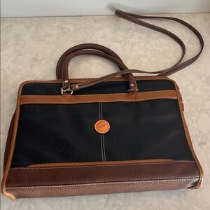 VINTAGE Liz Claiborne pebbled  Leather Laptop Messenger Bag tote crossbody